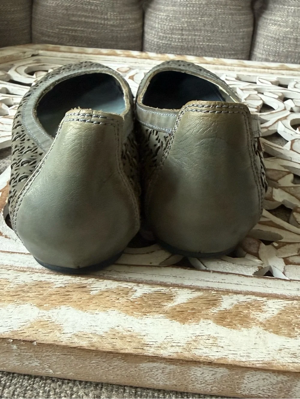 PIKOLINOS Laser-Cut Leather Ballet Flats Shoes Women’s 38 8